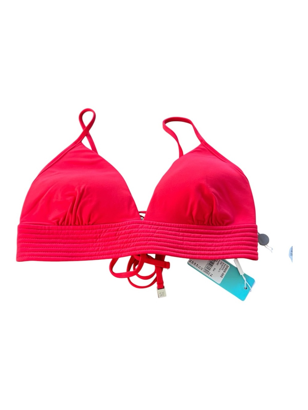 Seafolly Women's Quilted Longline Tri Bikini Top in Chili red NWT - Picture 2 of 5